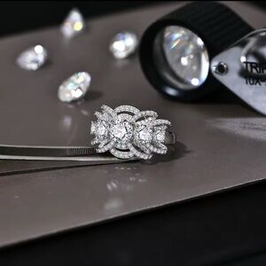 Round Cut VVS1 Moissanite 1Ct Ring - D Color!